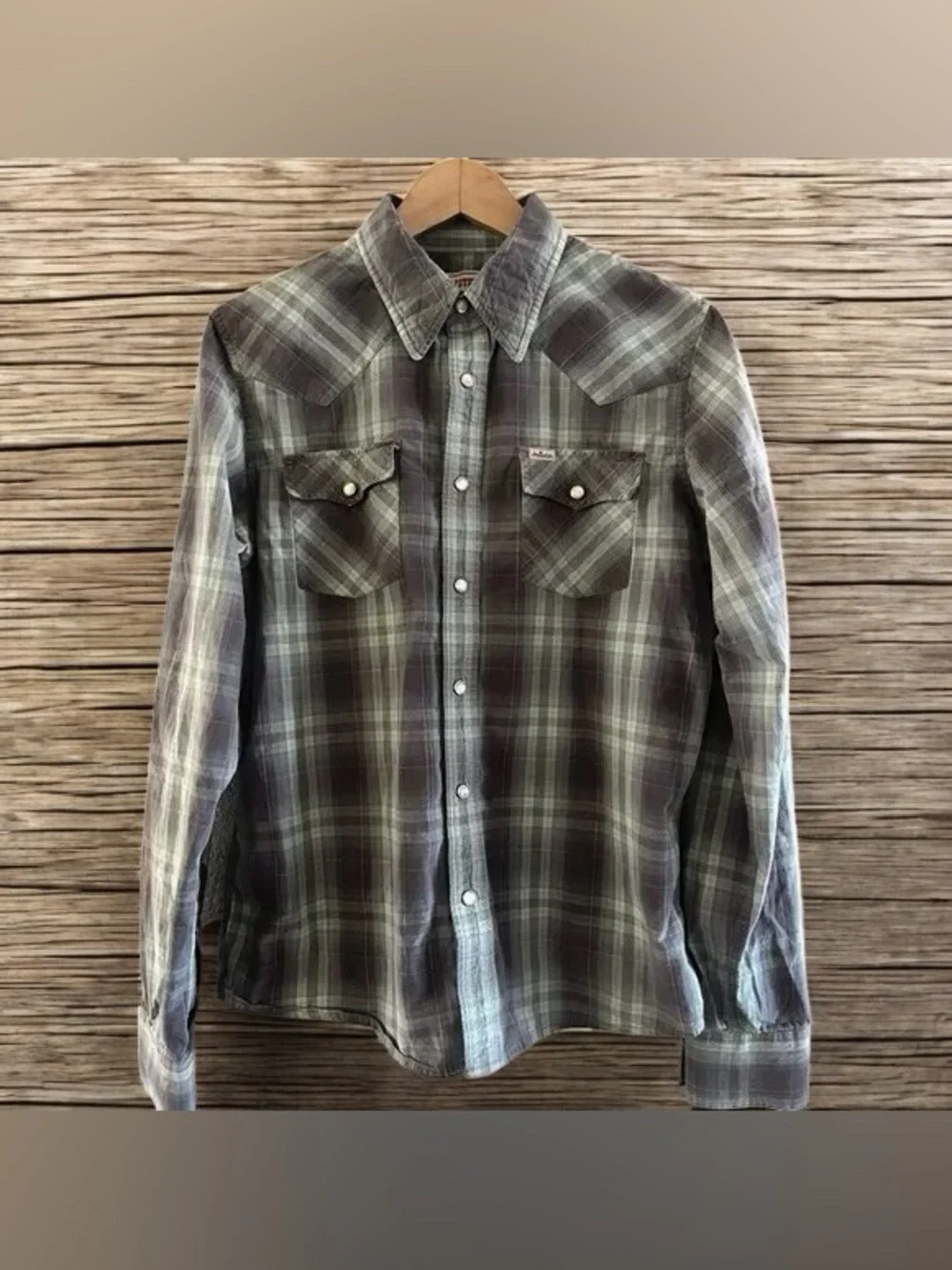 🍬Men's Plaid Western Shirt - Gray/Olive